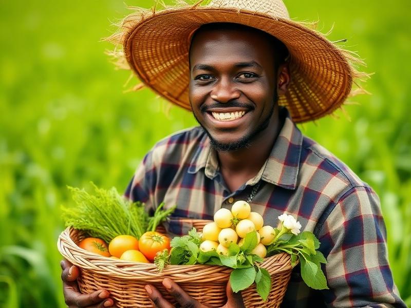 Farmer with fresh produce