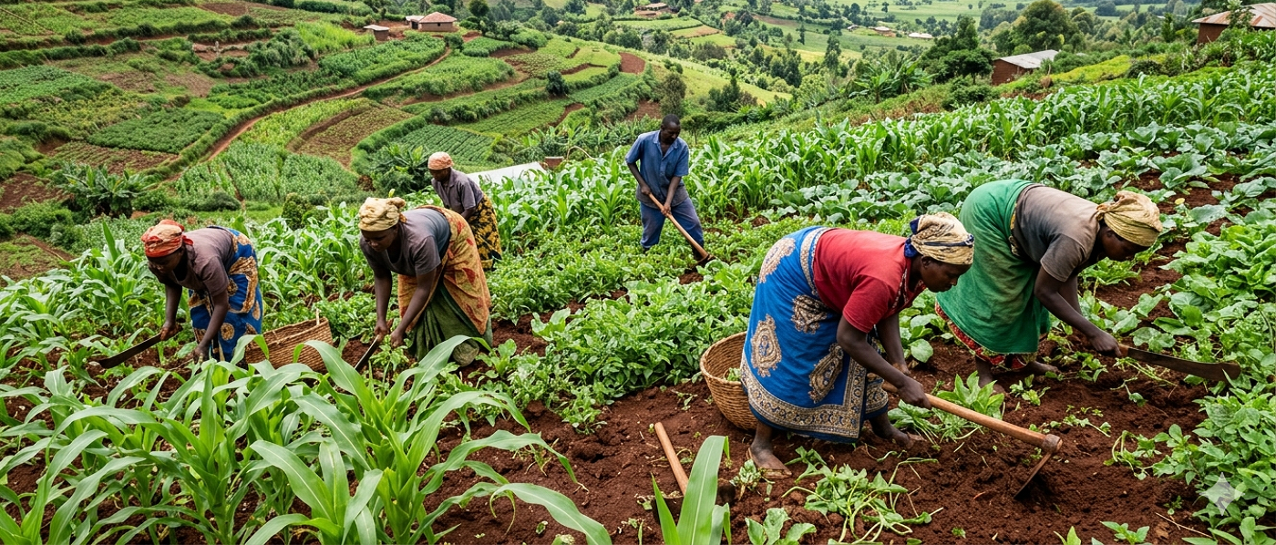 Farmers in field